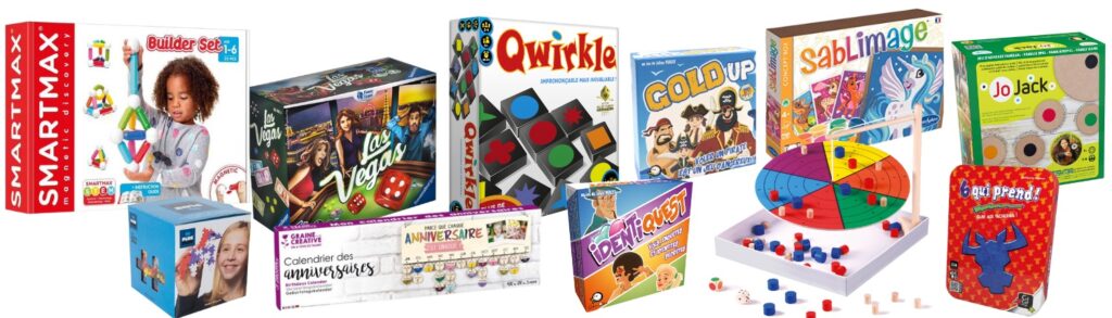 Jeu de différents style : ambiance, à deux, de réflexion, pour enfants et pour adultes